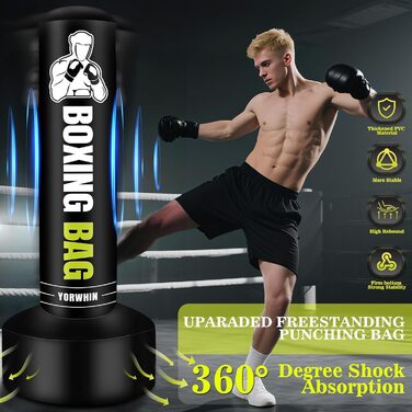 Надувний боксерський мішок для дорослих, стоячий боксерський мішок, самостійний мішок для кікбоксингу, обладнання для тренувань MMA, Муай Тай, фітнесу, ударної сили, стиль A