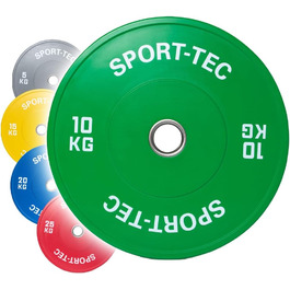 Олімпійський бампер-диск Sport-Tec, 10 кг, зелений, Ø 50 мм, для штанги