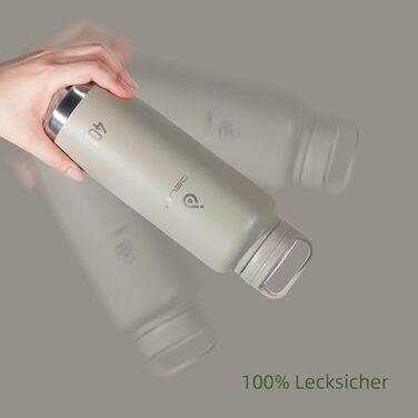 Вакуумна пляшка для води IDEUS 1140 мл, нержавіюча сталь, подвійна стінка, спортивна металева фляга з герметичною кришкою, жовта