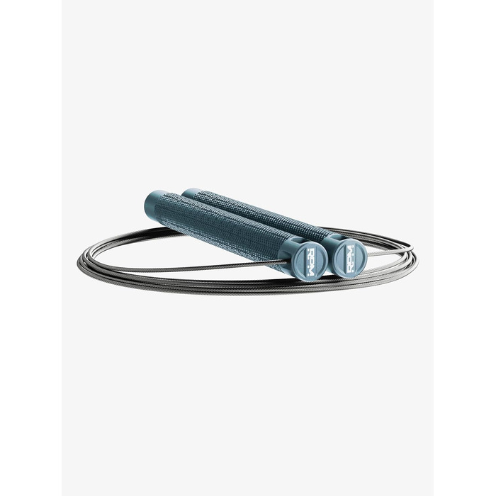 RPM Comp4 - Преміум скакалка для професіоналів: алюмінієві ручки, регульована довжина, швидка ротація для Double Unders – ідеально для функціональних та фітнес-тренувань (Steel Blue)