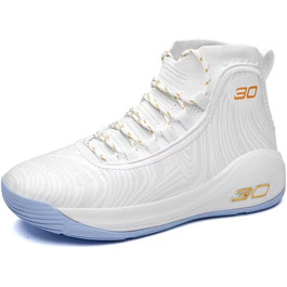 Чоловічі баскетбольні кросівки, високі, дихаючі, з антиковзаючою підошвою, для тренувань у залі та на вулиці, білі, 40 EU