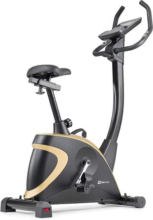Велотренажер Hop-Sport HS-005H з керуванням через додаток, 12 програмами тренувань, 16 рівнями опору, для дому, до 150 кг, золотий