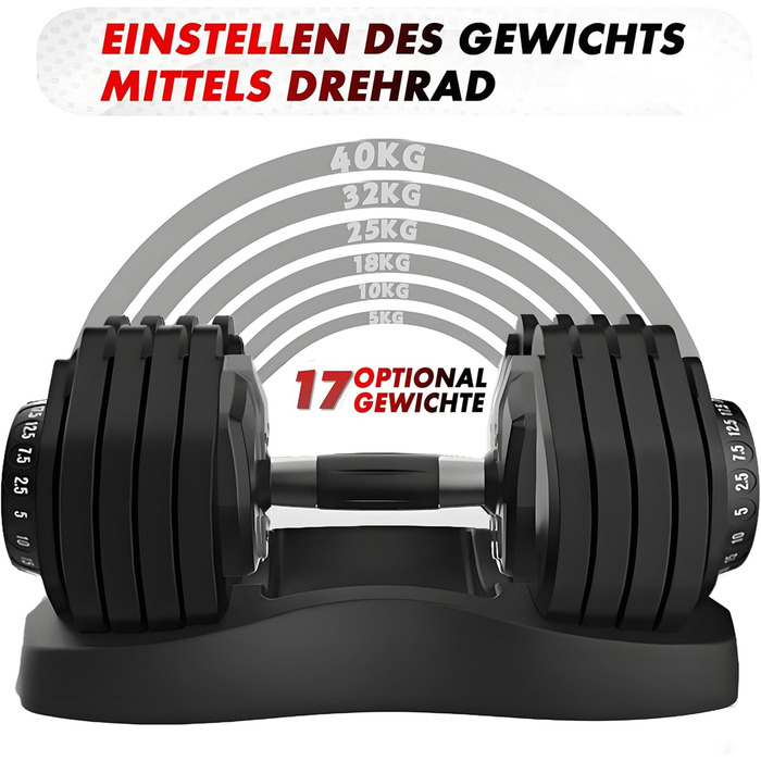 Регульовані гантелі 15 в 1: комплект для силових та домашніх тренувань (24-40 кг)