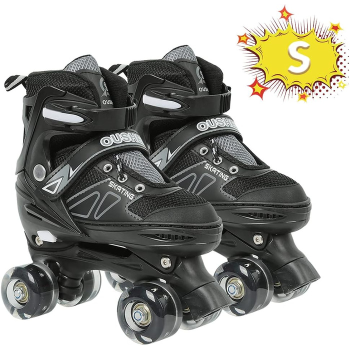 Інлайнери для дітей та дорослих | Роликові ковзани з великими колесами 76 мм | Регульовані інлайнери для дітей, підліток та дорослих | Безпечні роликові ковзани для активного відпочинку | Інлайнери з підсвічуванням, подарунок для дітей та підлітків, розмі