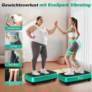 Платформа для вібраційного тренування EvoSpark - масажер для дому, для схуднення та загального оздоровлення, 450 LBS, зелений