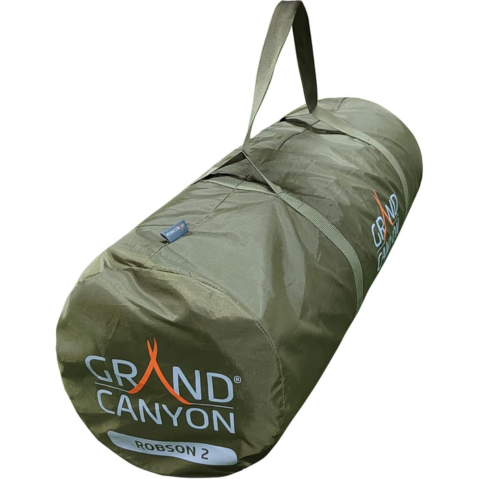 Намет GRAND CANYON Robson 2 Camouflage: Легкий тунельний намет для 2 осіб з тамбуром, водонепроникний, міцний та компактний. Ідеально для трекінгу, кемпінгу та байкпакінгу.