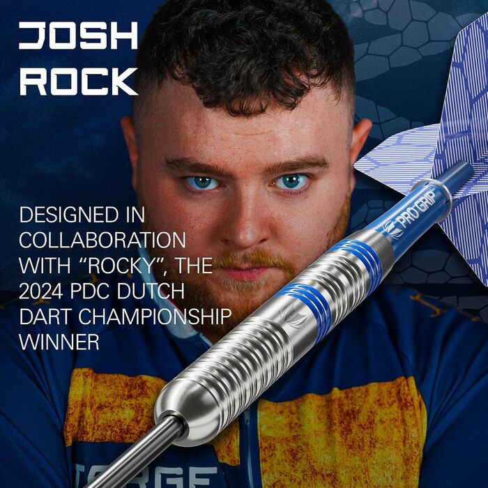 Дартс Target Josh Rock 80% вольфрам, 22/23/24 г, професійний набір з шафтами Pro Grip, крилами Pro Ultra та футляром