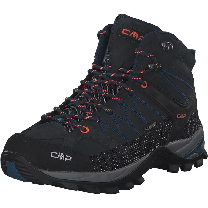Чоловічі трекінгові черевики CMP Rigel Mid Wp, синьо-помаранчеві, 42 EU
