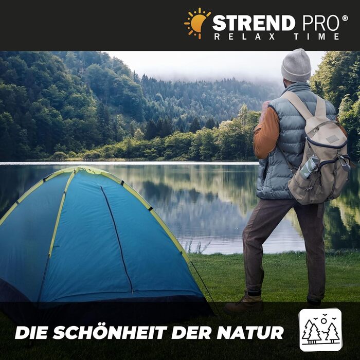 Намет STREND PRO для кемпінгу на 2 особи, 175x130x100 см – намет-кивок, купольний намет, легкий для фестивалів, саду, відпочинку на природі