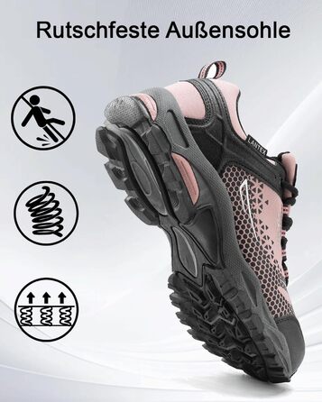 Водонепроникні трекінгові черевики для чоловіків та жінок. Легкі туристичні черевики для хайкінгу, розміри 38-46 EU, колір рожевий