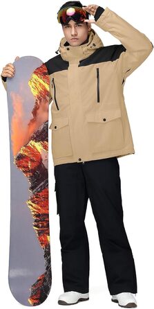 Комплект гірськолижний чоловічий HOTIAN: куртка та штани, теплий сніговий костюм, водонепроникний, вітронепроникний, для сноуборду та гірських лиж