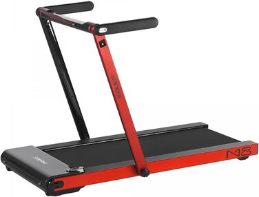 Бігова доріжка MAXXUS M8 електрична, 2 к.с., 12 км/год, складна, 125x45 см, Bluetooth, LCD, керування через додаток, ролики, тримач для планшета, червона/срібляста/бронзова — фітнес-тренажер для дому та офісу