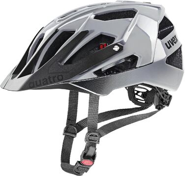 Велошолом Uvex Quatro MTB для жінок і чоловіків, регульований розмір 56-61 см, чорний ріг