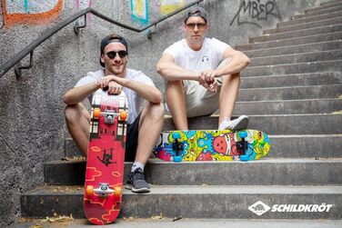 Скейтборд Schildkröt Kicker 31', повний комплект для початківців, червоний, 9-шарове кленове дерево, ABEC5, двосторонній кік, паркур-дизайн