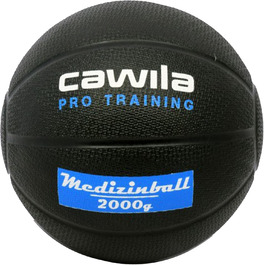 Медичний м'яч Cawila PRO Training, гумовий, 2,0 кг - для фітнесу, спорту та відпочинку (чорний)