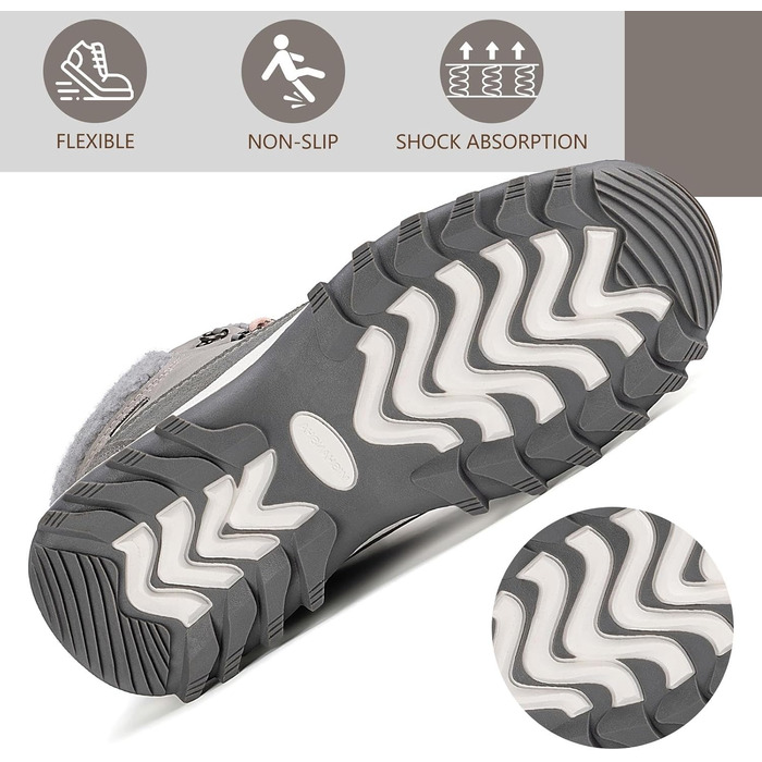 Чоботи зимові жіночі Mishansha, сірі, розмір 36-42, з підкладкою, неслизькі