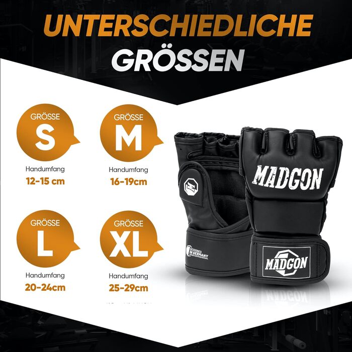 Преміальні MMA рукавички MADGON для бойових мистецтв, греплінгу, спарингів, Крав Мага, муай-тай, боксу, для чоловіків і жінок, чорні/білі, розмір L