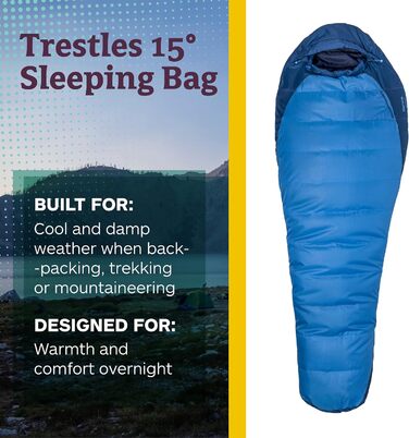 Сплячий мішок Marmot Trestles 15 - легкий та теплий, 3-сезонний, 183 см