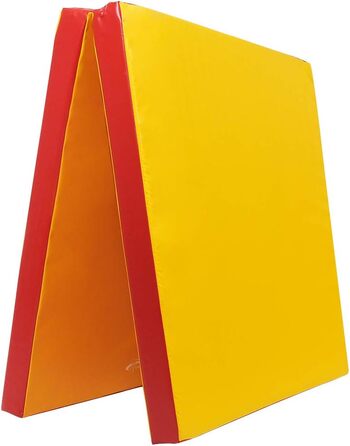 Складаний гімнастичний мат Grevinga Fun 200x100x8 см, жовто-червоний, RG35