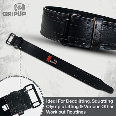 Пояс для важкої атлетики GripUp GP7, 100% шкіра, 4 дюйми, XL, для присідань, тяги, силових тренувань