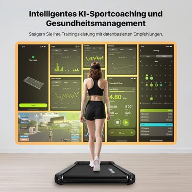 Walking Pad Smart KI: компактний біговий тренажер 2-в-1 для дому та офісу | LED-дисплей, пульт керування, 6 км/год, до 120 кг