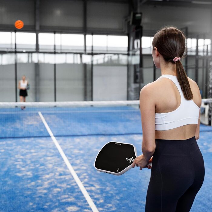 RAV PRO Пі́клбол-ракетка – Ultimate High End, 16 мм, японський Toray T700 карбон, аеродинамічна форма, схвалена USAPA, неслизька ручка (білий/розкішний сад)