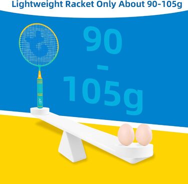 Набір для бадмінтона QKTYB для дітей від 4 до 8 років, легкий алюмінієвий, для початківців, з сумкою, зелений (кольоровий)
