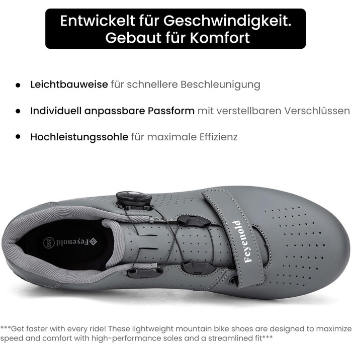 Велотуфлі для чоловіків та жінок Mountainbike, MTB, Radsport, сумісні з SPD підошвою (40 EU, сірий)
