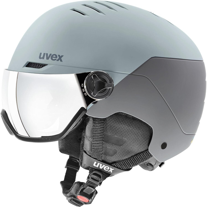 Гірськолижний шолом uvex Wanted Visor з візором, матовий, колір Navy Glacier-Rhino, розмір 58-62 см
