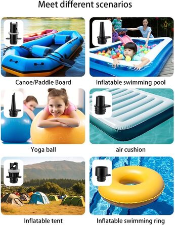 Насос SUP JoyFan: електричний, 12V, високий тиск 20PSI, швидке надування/здування, автоматичне вимкнення, чорний, портативний