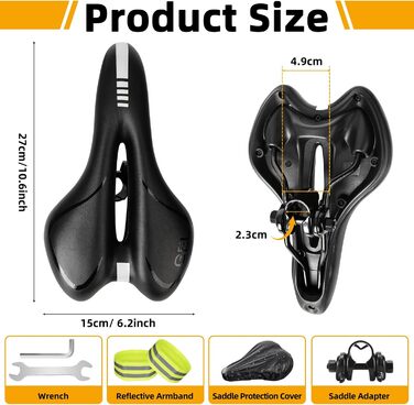 Зручний чоловічий велосипедний сідло з гелевою накладкою, ергономічне спортивне сідло для гірських велосипедів, підходить для чоловіків та жінок