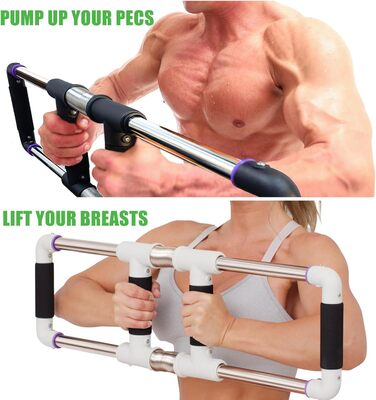 GoFitness Силовий тренажер Push Down Bar для грудних м’язів, рук, плечей, спини та преса, 50 кг, для дому, чорний — екпандер для чоловіків