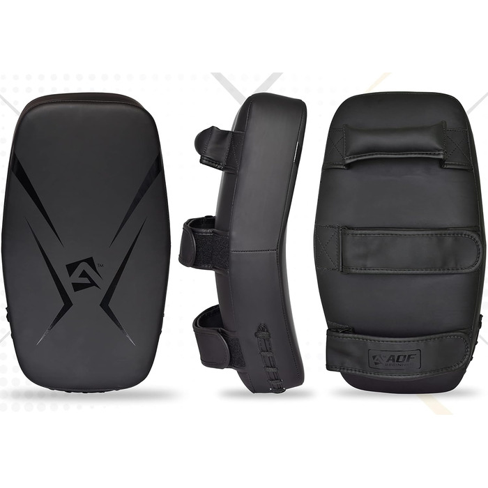 Набір боксерських подушок Pratzen Maya-Leder Curved (пара, чорний) для боксу, кікбоксингу, муай-тай, карате та MMA