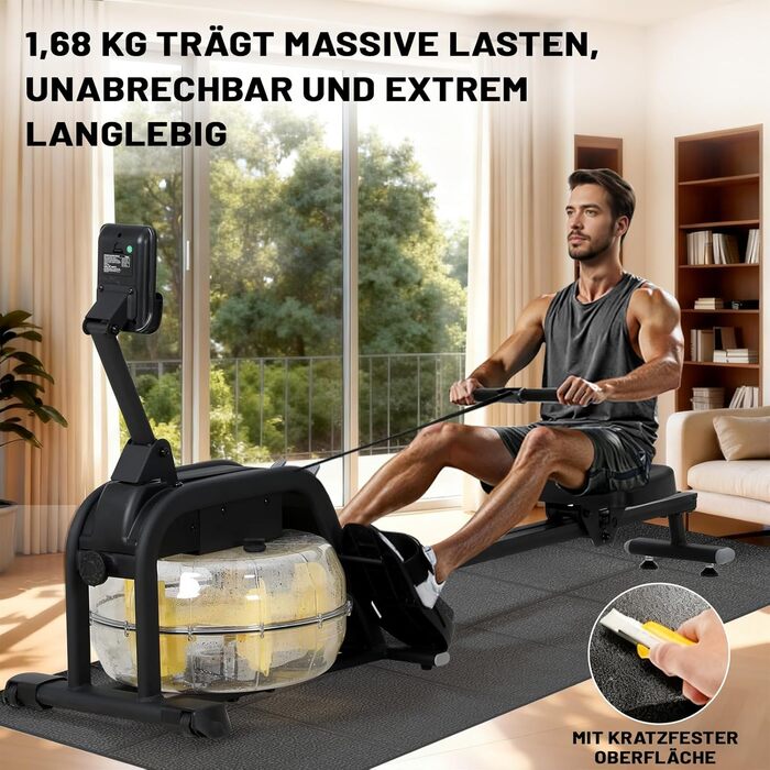 Складаний захисний килимок під тренажер (120x80 / 200x90 см) — протиковзний мат для бігової доріжки, еліптичного та велотренажера, товщина 6 мм, амортизаційний килим для йоги