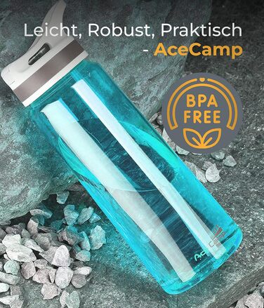 Пляшка для води AceCamp TRITAN 750 мл, спортивна, BPA-free, з подвійною кришкою, синя, набір 2 шт.