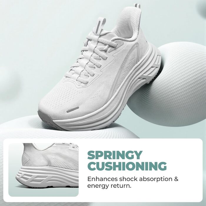 Жіночі спортивні кросівки ALLSWIFIT Slip-On: білі, комфортні, з амортизацією для фітнесу, тенісу та повсякденного носіння (р. 41.5)