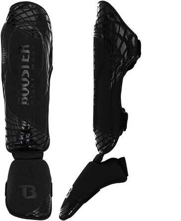 Захисні щитки для гомілки Booster Fightgear Cube чорні — для муай-тай, ММА, кікбоксингу, єдиноборств і спарингу