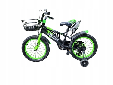 Дитячий велосипед 16 дюймів для хлопчика з кошиком, Зелений