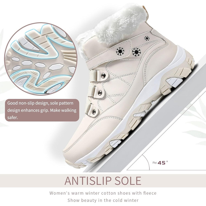 Зимові чоботи VITIKE для жінок. Теплі, з підкладкою, снігоступи. Осінь, зимові чоботи, Outdoor, білі, зелені (38 EU, бежевий)