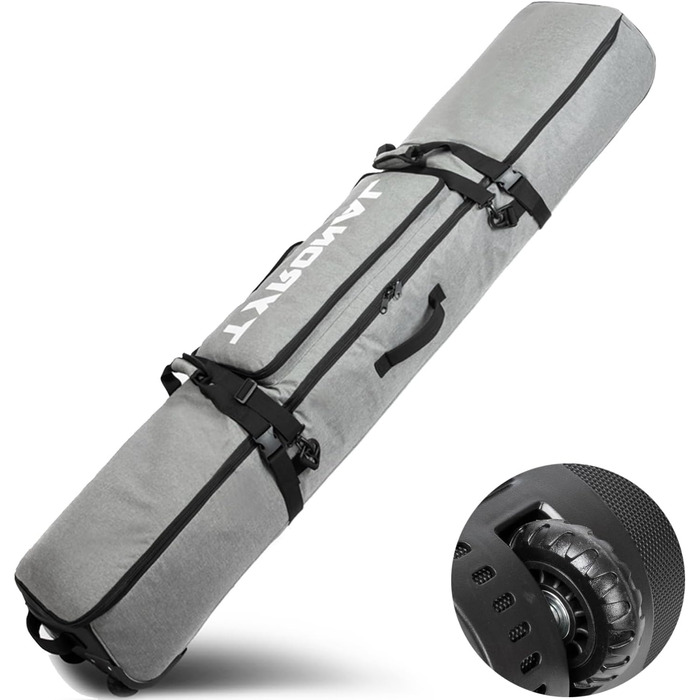 Чохол для сноуборду Tyronal з колесами, 160 см, міцний поліестер 600D, для одного сноуборду та черевиків
