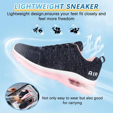 Жіночі кросівки для бігу та фітнесу: зручні, дихаючі, з амортизацією, розмір 38 EU, блакитний/рожевий колір