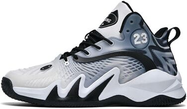 Унісекс баскетбольні черевики для занять спортом, дихаючі, амортизуючі, антиковзкі, для підлітків, для бігу та тренувань (45 EU, білі)