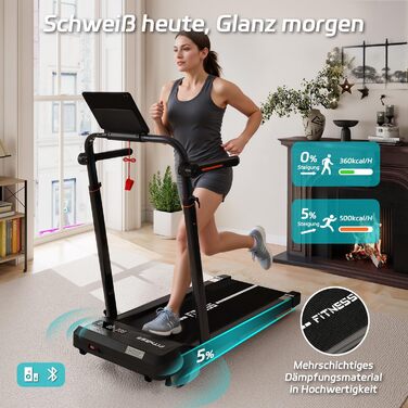 Складана бігова доріжка JUMMICO для дому та офісу з нахилом 5%, Walking Pad під стіл, швидкість 1-12 км/год, до 100 кг, керування через додаток та пульт, ширина стрічки 39 см