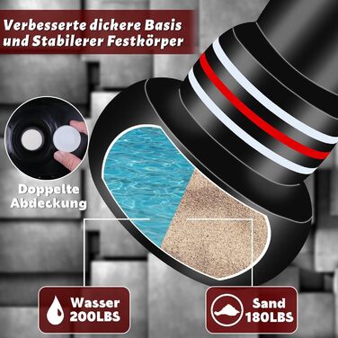 Надувний боксерський мішок QAMIC для дорослих, 180 см, з рукавичками та насосом, PVC 0,5 мм, для MMA, муай-тай, фітнесу, тренувань