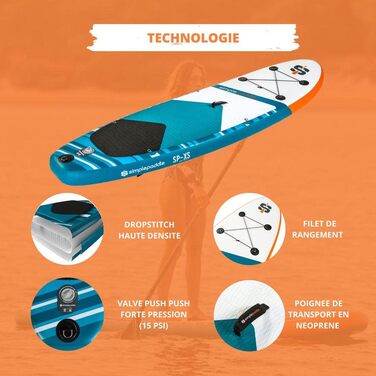 Надувна SUP-дошка 9'2, 10'2 або 10'6 з веслом, страховкою, насосом Double Action і сумкою для транспортування