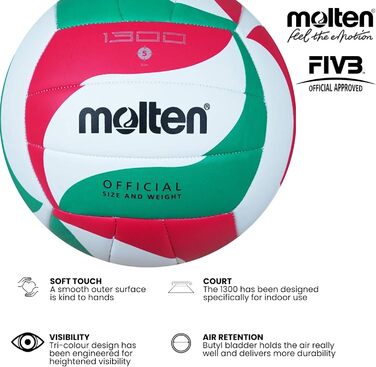 Волейбольний м'яч Molten V5M1300, розмір 5, помаранчевий/кремовий