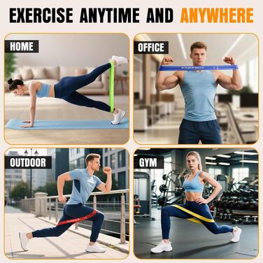 Еластичні гумки для фітнесу: набір для всього тіла, силові тренування, жінкам та чоловікам, 5 шт. (4,5–18,1 кг)