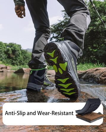 Водонепроникні трекінгові черевики для чоловіків та жінок, Outdoor, розмір 37-46 EU, чорний/зелений