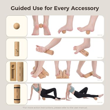 Набір балансувальних дощок Sportneer з натурального корку з сумкою – тренажер для ніг та балансу, для полегшення болю в ногах, тренування склепіння стопи, покращення балансу та стабільності, зміцнення гомілковостопного суглоба