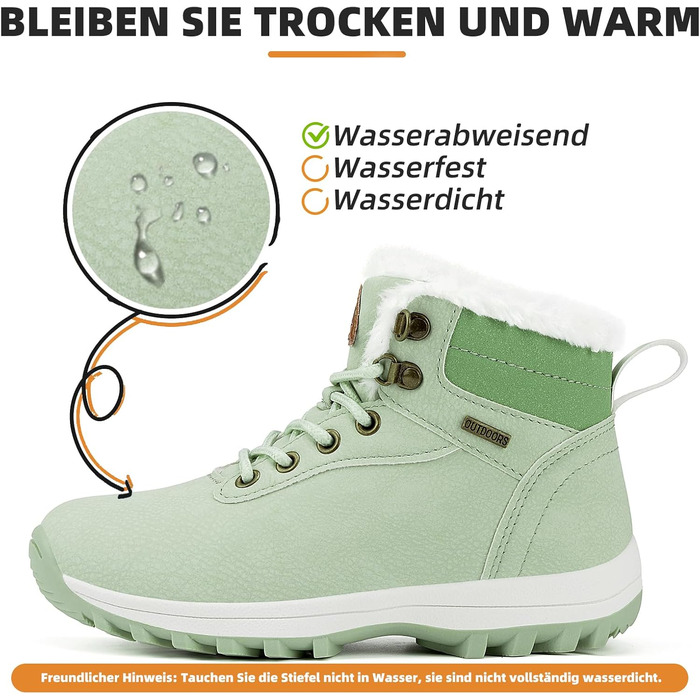 Дитячі зимові черевики Mishansha для хлопчиків та дівчаток, теплі, водонепроникні, снігоступи (32 EU, зелені)